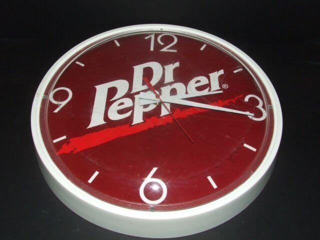 Vintage Dr Pepper Logo - Vintage DR PEPPER Round Wall Clock 14” RETIRED DASH LOGO Restaurant ...