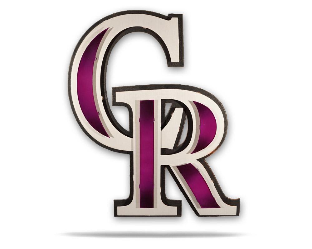 CR Logo - Colorado Rockies CR Logo 3D Metal Artwork - Hex Head Art