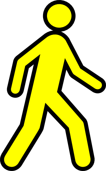 Yellow Person Logo - Yellow Walking Man With Black Outline Clip Art at Clker.com - vector ...