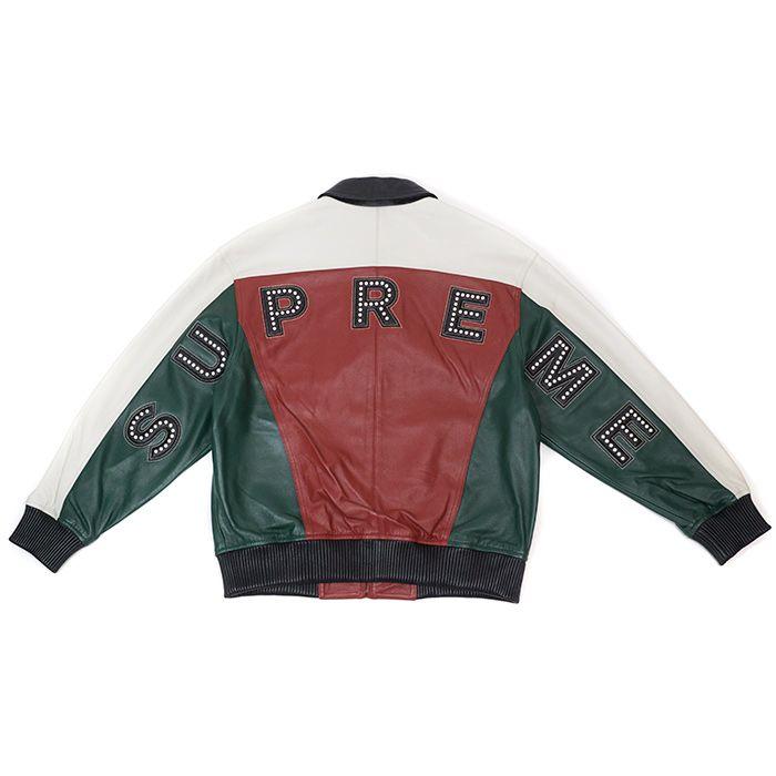 Red Arch Logo - PALM NUT: Supreme / シュプリーム Studded Arc Logo Leather Jacket ...