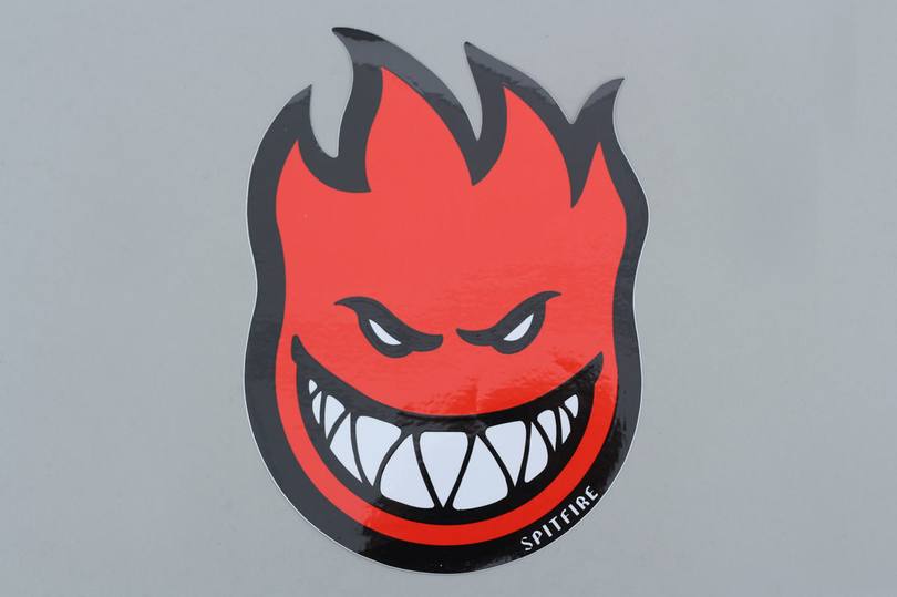 Red Spitfire Wheels Logo - Spitfire Wheels Classic Sticker Red – Slam City Skates