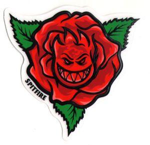 Red Spitfire Wheels Logo - Spitfire Wheels Bighead Rose Red Skateboard Sticker skate board surf ...