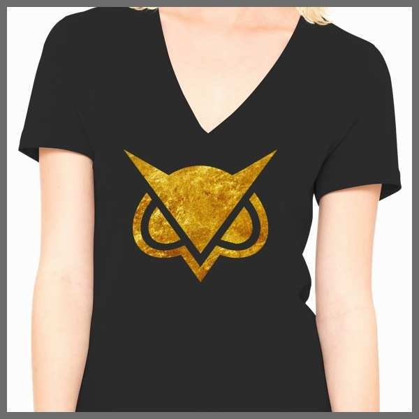 VanossGaming Gold Logo - Vanoss Logo Gold Cute Vanossgaming Owl Women S V Neck T Shirt | Best ...