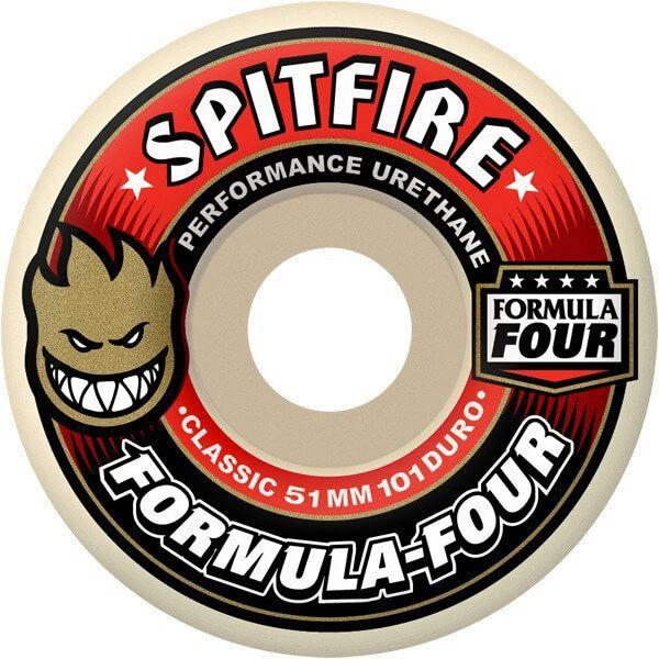 Red Spitfire Wheels Logo - Spitfire Wheels Formula Four Classic White / Red Skateboard Wheels ...