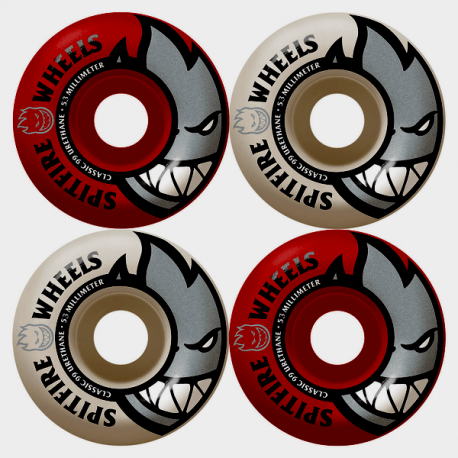 Red Spitfire Wheels Logo - Spitfire Wheels Bighead Mash Red White 53mm - Breizh Rider