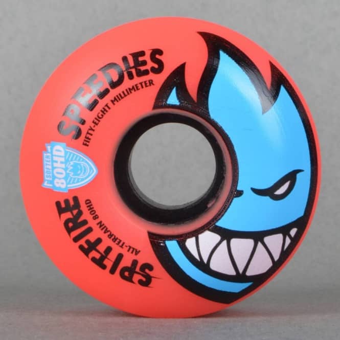 Red Spitfire Wheels Logo - Spitfire Wheels 80HD Speedies Bighead Red Soft Skateboard Wheels ...