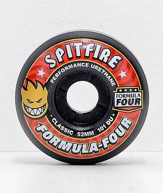 Red Spitfire Wheels Logo - Spitfire Formula Four Classic 52mm 101a Black & Red Skateboard ...