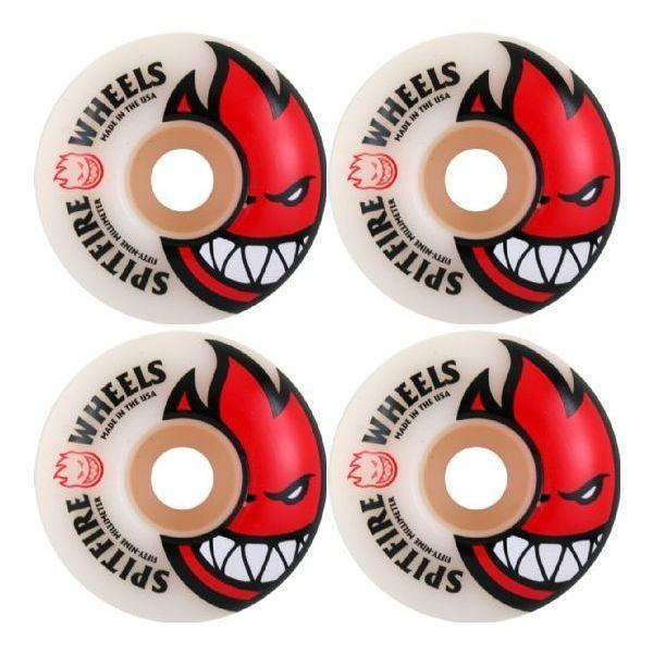 Red Spitfire Wheels Logo - Spitfire Bighead 52Mm Wht W Red Skateboard Wheels | Boardparadise