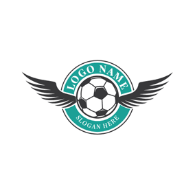 Foot and White with Wing Logo - 45+ Free Football Logo Designs | DesignEvo Logo Maker