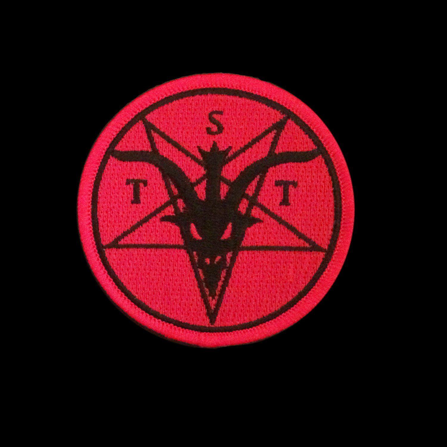 Black White Red Circle Logo - TST Logo Patch in Black or Red New Designs - The Satanic Temple
