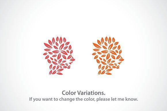 Female Tree Logo - Female Leaf Head Logo Template Logo Templates Creative Market