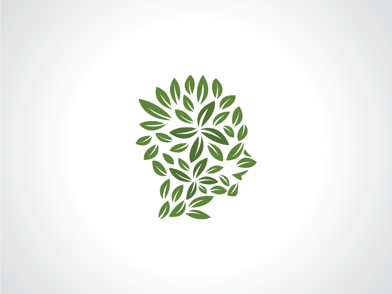 Female Tree Logo - Female Leaf Head Logo Template