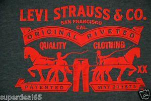Red Gray Logo - Levi's T Shirt Levis Strauss & Co Classic Logo Red / Blue / Gray ...