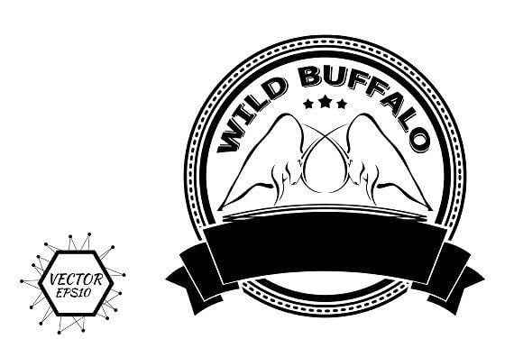 Two Bulls Logo - Badge with two fighting bulls Logo Templates Creative Market
