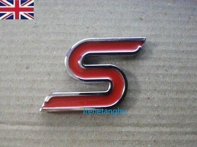 Red and Gray with an S' Logo - RED S LOGO badge for fiesta focus mondeo. Metal construction. Zetec ...