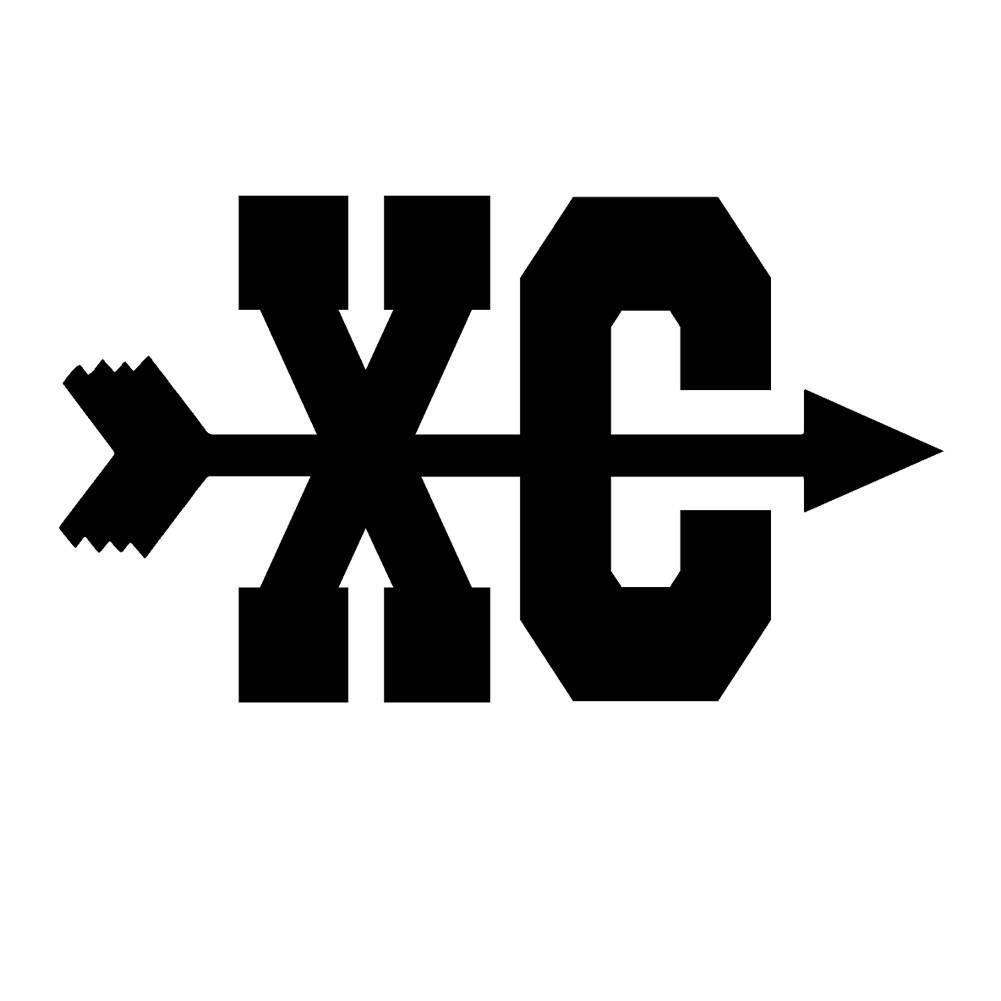 XC Logo - Cross Country XC Symbol 37 x 22 inch Vinyl Decal Window