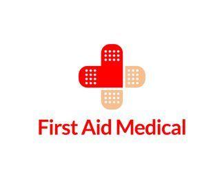 Frist Aid Logo - first aid medical Logo design - Stylized medical cross - bandage and ...