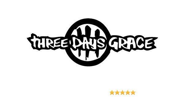 Green White Red L Logo - Three Days Grace Decal, H 3 By L 9 Inches, White, Silver