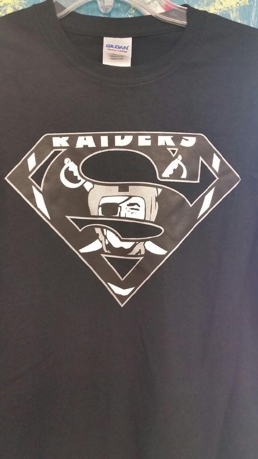 Raiders Superman Logo - Men's Oakland Raiders Football Inspired Superman