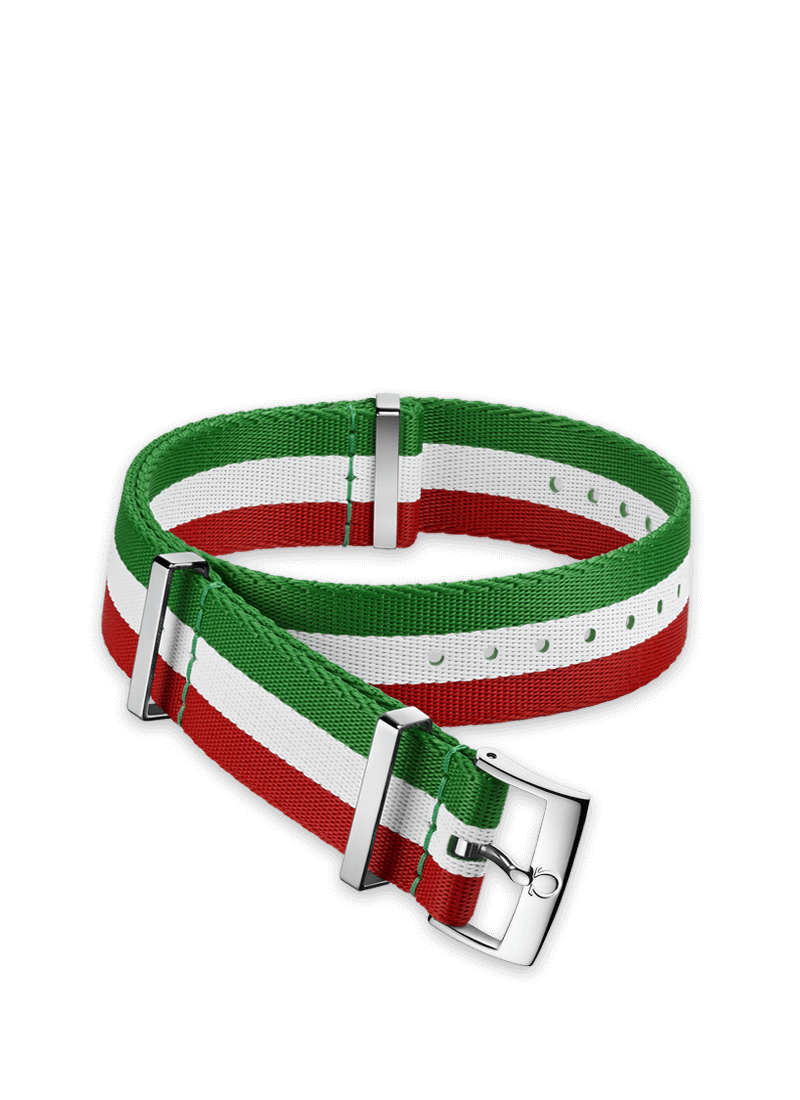 Green White Red L Logo - Polyamide 3-stripe green, white and red strap Nato Straps ...