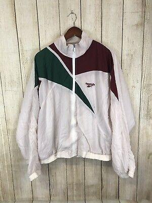 Green White Red L Logo - VINTAGE 90S GUESS Leather Jacket Men's L Green Red White Logo