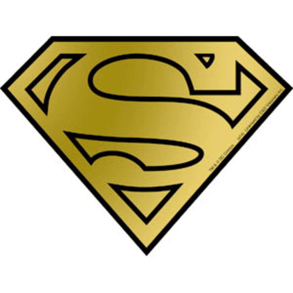 Yellow Superman Logo - Superman Logo Gold Foil Sticker
