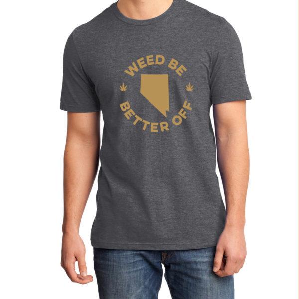 Charcoal and Gold Logo - State Advocacy Adult Crew Neck w Nevada Logo, Heathered Charcoal w