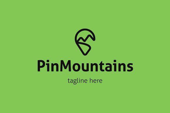 Heart Mountains Logo - Pin Mountains Logo ~ Logo Templates ~ Creative Market