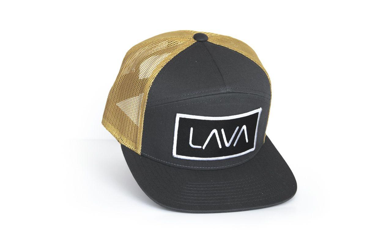 Charcoal and Gold Logo - LAVA Charcoal Gold Trucker Hat - LAVA Craft Cocktail Mixers