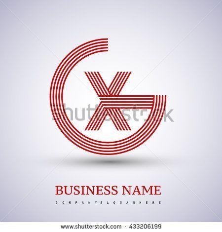 Red XG Logo - Letter GX or XG linked logo design circle G shape. Elegant red ...