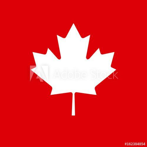 Canada Leaf Logo - Happy Canada Day. Poster with Canadian flag symbol Maple leaf logo ...