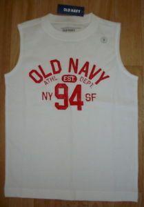 Red Arch Logo - BOYS OLD NAVY LOGO WHITE WITH RED ARCH LOGO TANK TOP SIZE EXTRA