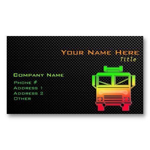 Sleek Truck Logo - Sleek Fire Truck Business Cards | Fire Department Business Cards ...