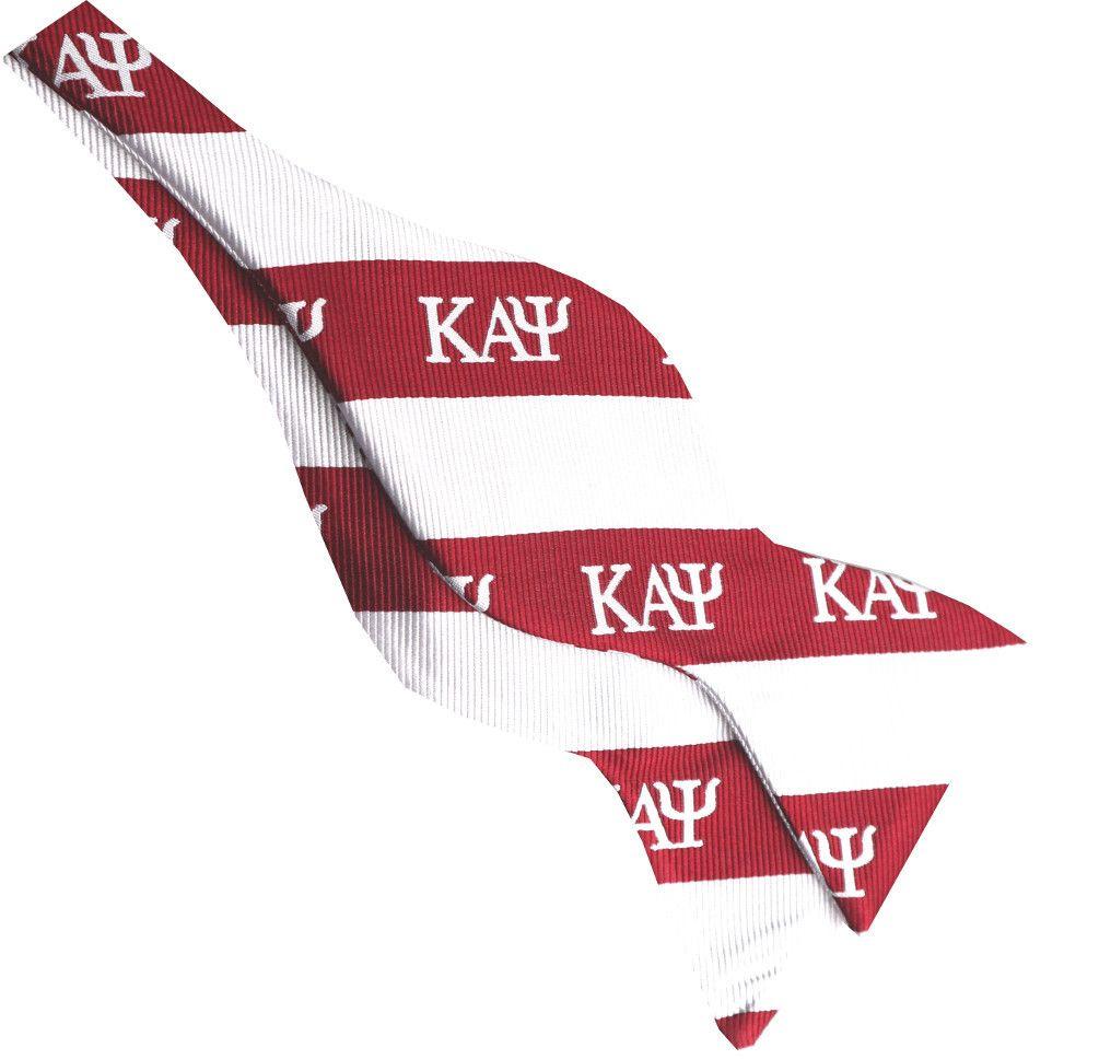Red White Bow Tie Logo - Kappa Alpha Psi Fraternity Red White Greek Letter Self Tie Real Silk