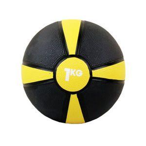 Yellow and Black Ball Logo - FITNESS MAD 1KG MEDICINE BALL IN YELLOW BLACK RRP £20.00