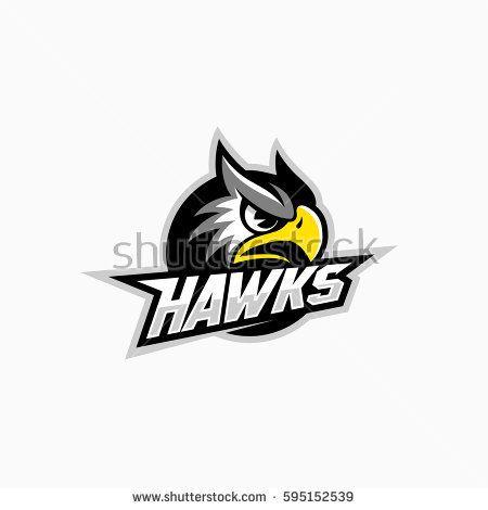 Hawks Mascot Logo - hawk logo design hawk mascot sport team vector illustration stock