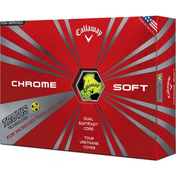 Yellow and Black Ball Logo - Callaway Chrome Soft Truvis Yellow black Golf Balls