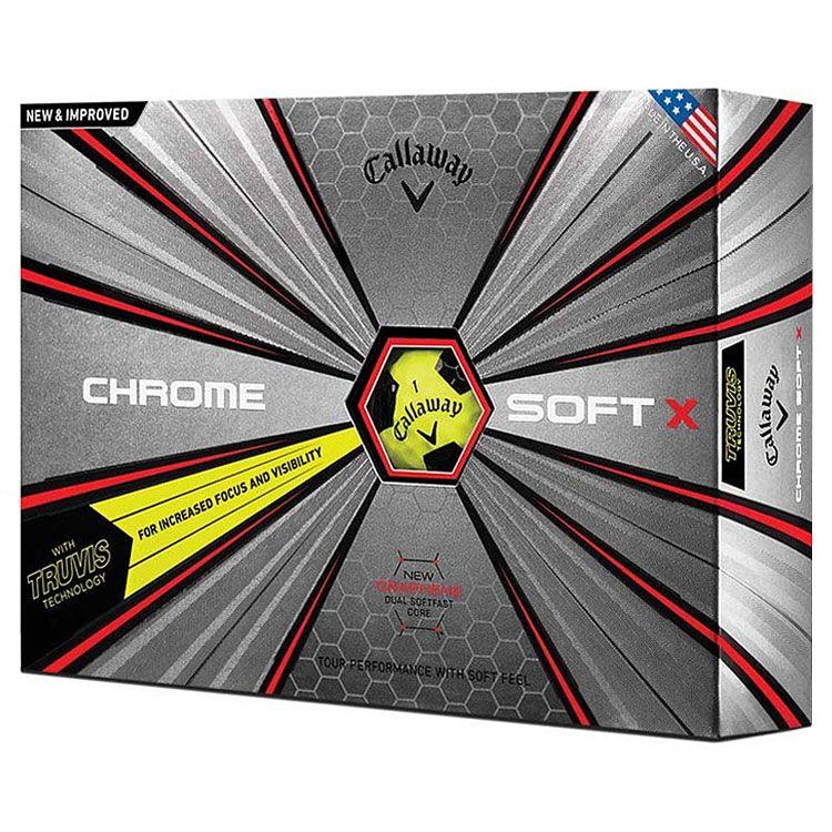 Yellow and Black Ball Logo - Callaway Chrome Soft X Truvis Golf Balls Yellow Black
