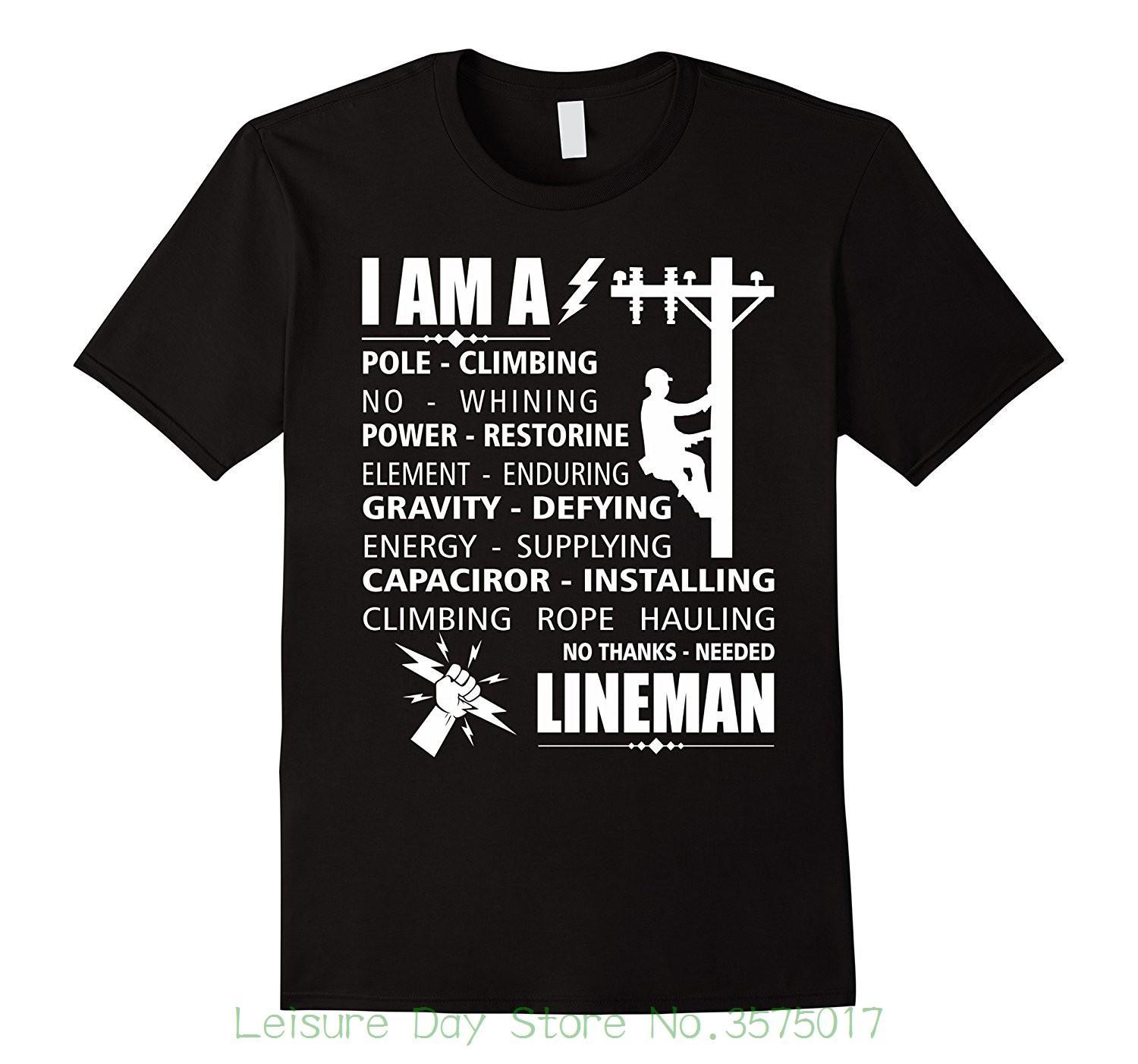 Lineman Logo - Top Tees Custom Any Logo Size Lineman T Shirt I Am A Pole Climb, No ...
