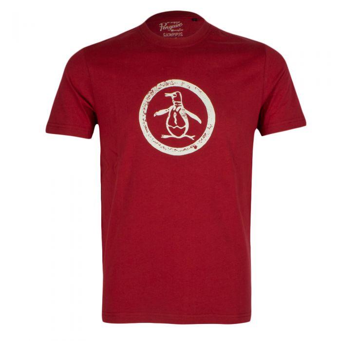 Original Red Logo - Mens Original Penguin Distress Circle Logo Biking Red T Shirt ...