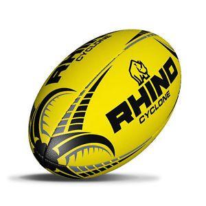 Yellow and Black Ball Logo - Rhino Cyclone Training Rugby Ball Yellow Black