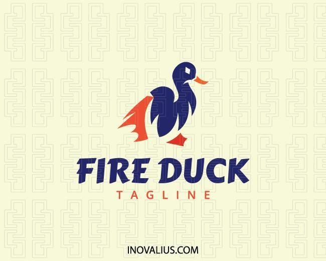 Birds Animal Logo - Animal logo with the shape of a duck combined with flames with ...