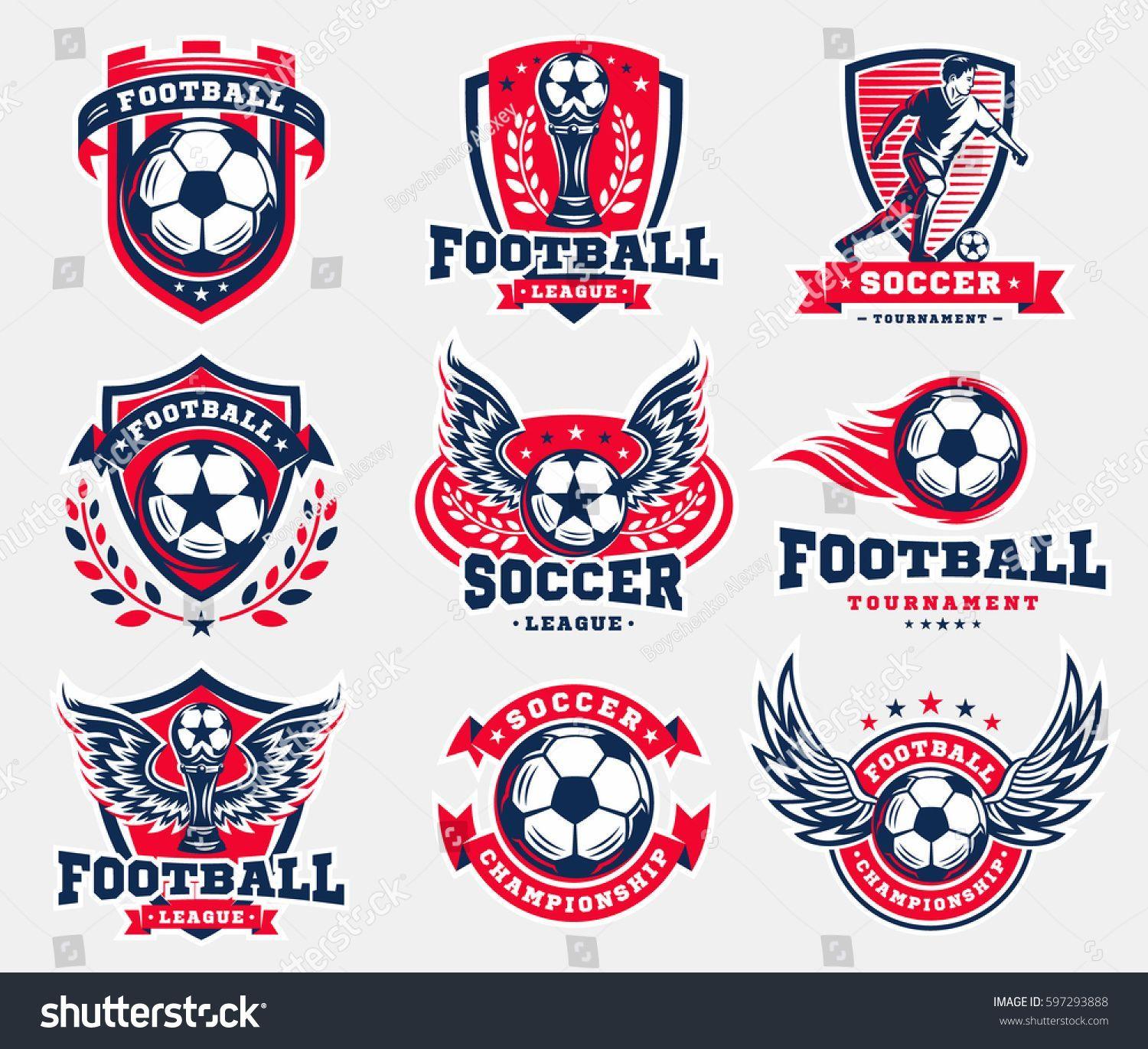 Football Logo - Soccer football logo, emblem collections, designs templates on a