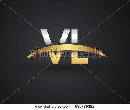 Company with VL Logo - VL initial logo company name colored gold and silver swoosh design