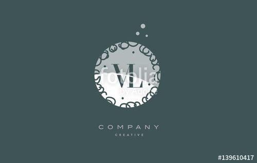 Company with VL Logo - vl v l monogram floral green alphabet company letter logo Stock