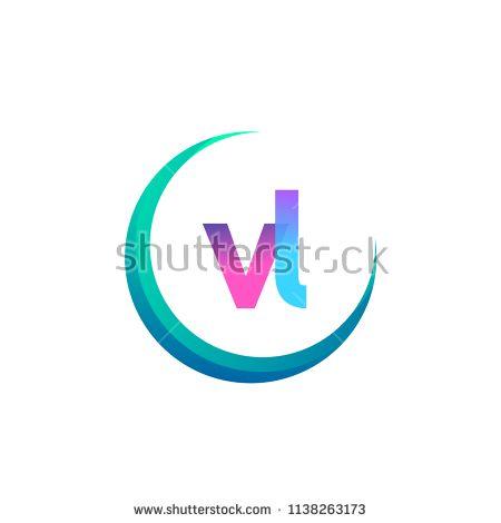 Company with VL Logo - initial letter VL logotype company name, coloreful and swoosh design