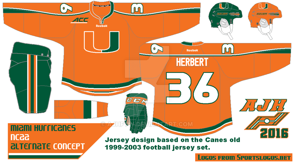 Orange and Green U Logo - AJH Hockey Jersey Art: It's all about the me. Uh I mean the U!