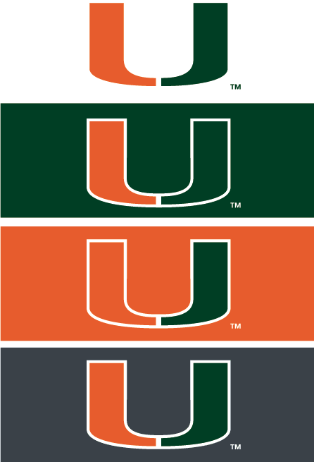 Orange and Green U Logo - The New University Of Miami Logos - University of Miami Athletics