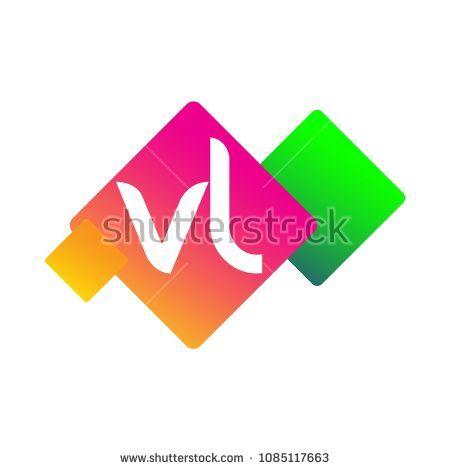 Company with VL Logo - Letter VL logo with colorful geometric shape, letter combination ...