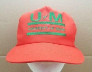 Orange and Green U Logo - Vintage U Of M University Of Miami Hurricanes Strapback Hat Orange ...